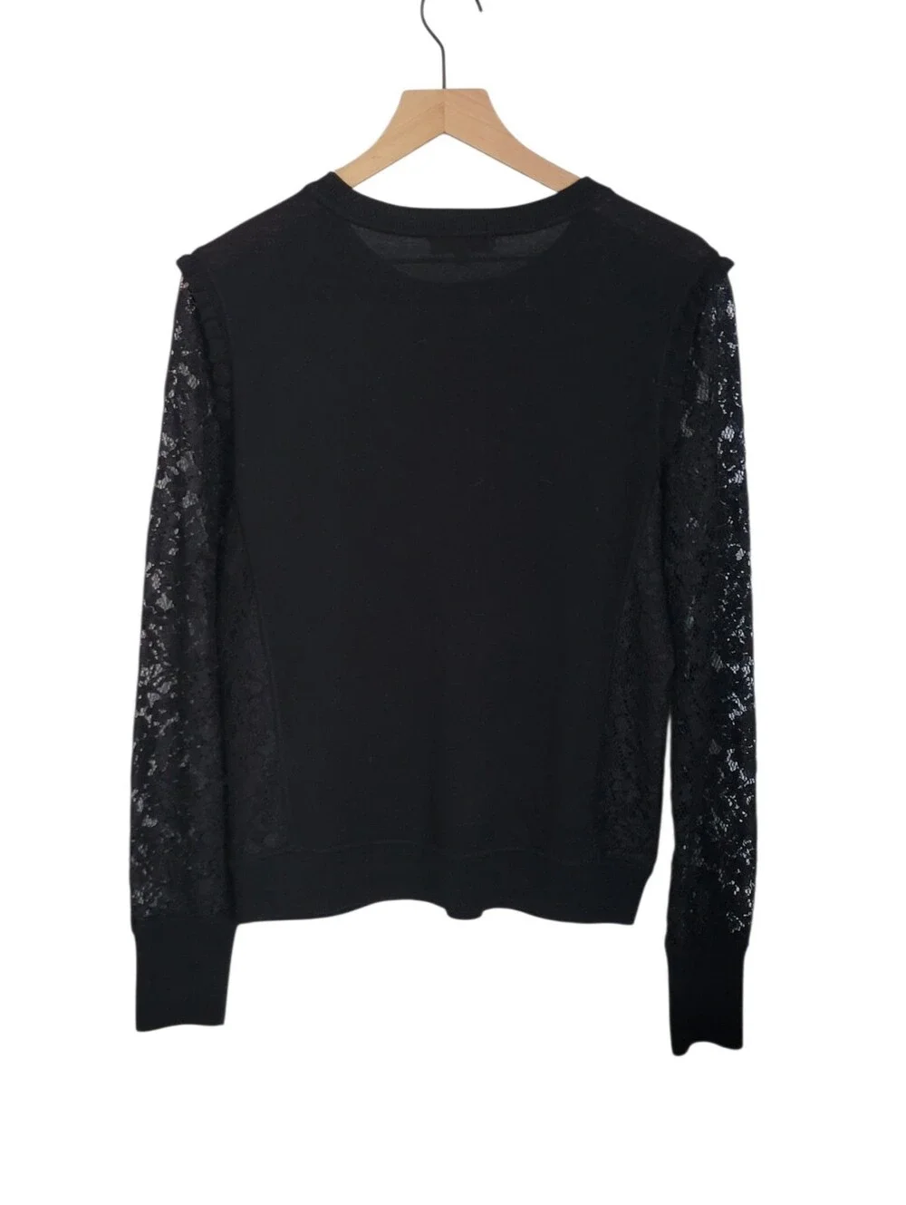 Tory Burch Dina Long Sleeve Lace Top‎ Black M
